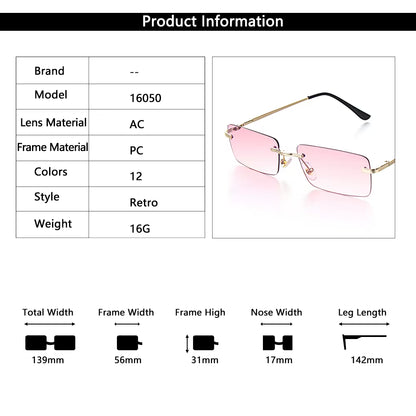 Travel Mountaineering Sunglasses for Men and Women - UV400 Gradient Rimless Eyewear