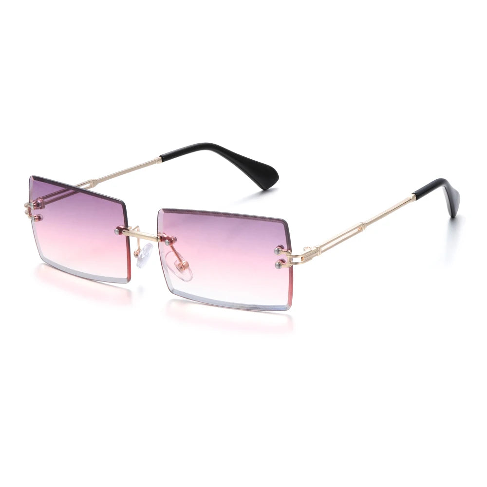 Travel Mountaineering Sunglasses for Men and Women - UV400 Gradient Rimless Eyewear