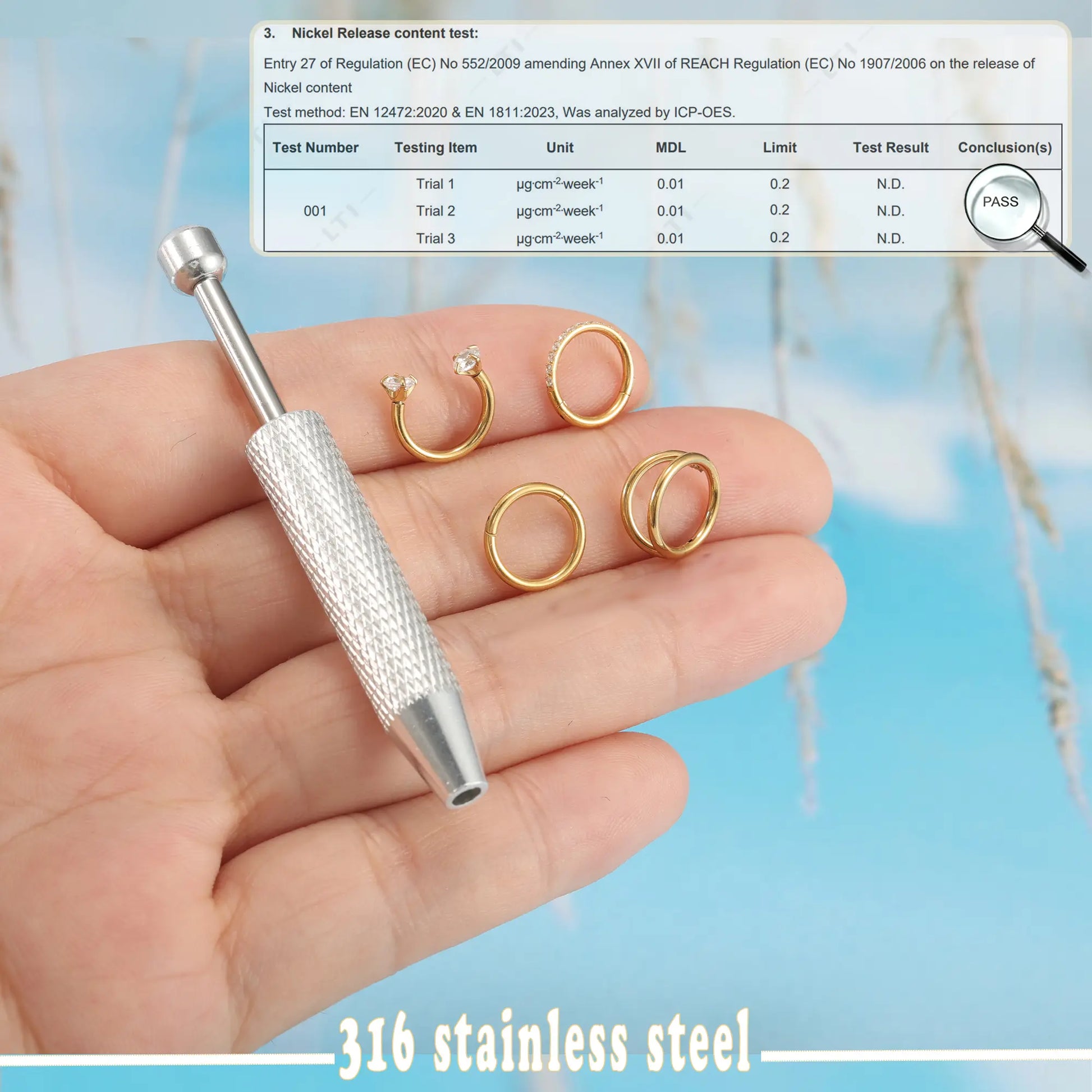 4Pcs 16G 316L Stainless Steel Nose Piercing Kit,Seamless Nose Rings Zircon Small Hoop Rook Piercing Jewelry Nose Jewelry with Professional Piercing Tools Body Piercing Cartilage Tragus Conch Earrings for Women Men for Daily Wear, Party, Festival