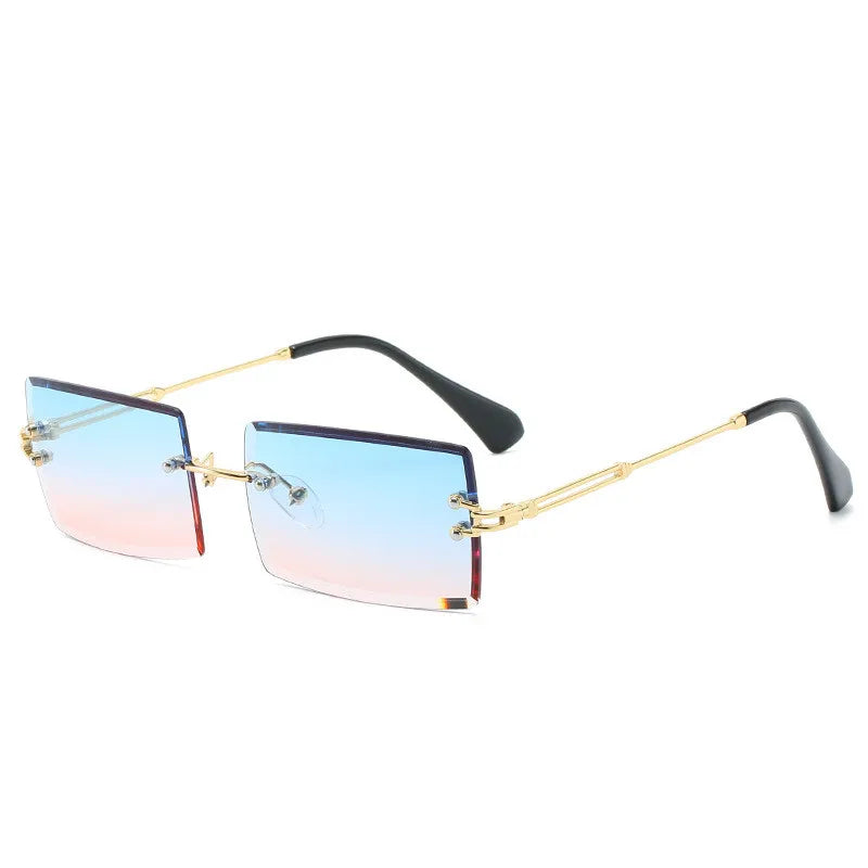 Travel Mountaineering Sunglasses for Men and Women - UV400 Gradient Rimless Eyewear