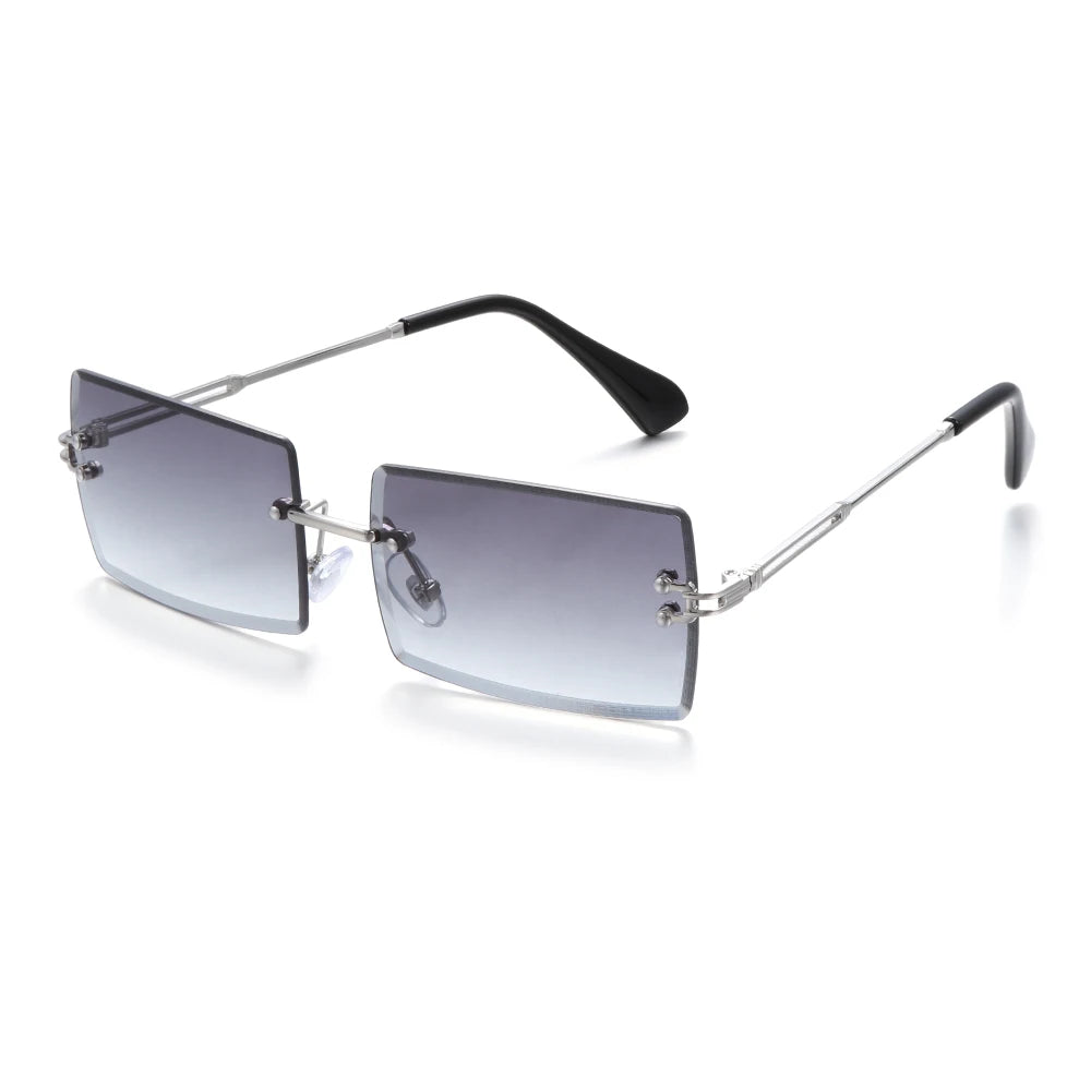Travel Mountaineering Sunglasses for Men and Women - UV400 Gradient Rimless Eyewear