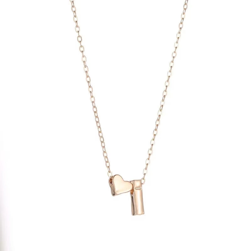 Elegant Tiny Heart Initial Necklace in Gold and Silver - Dainty Choker Pendant Jewelry Gift for Women