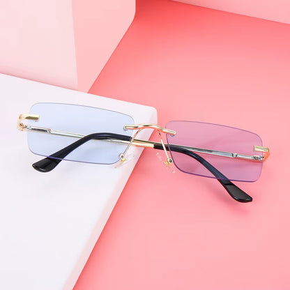 Travel Mountaineering Sunglasses for Men and Women - UV400 Gradient Rimless Eyewear