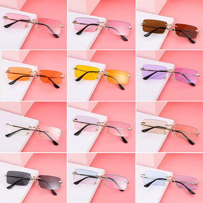 Travel Mountaineering Sunglasses for Men and Women - UV400 Gradient Rimless Eyewear