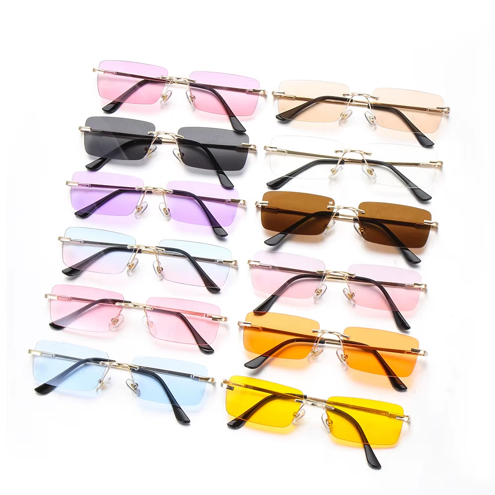 Travel Mountaineering Sunglasses for Men and Women - UV400 Gradient Rimless Eyewear