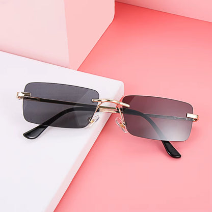 Travel Mountaineering Sunglasses for Men and Women - UV400 Gradient Rimless Eyewear
