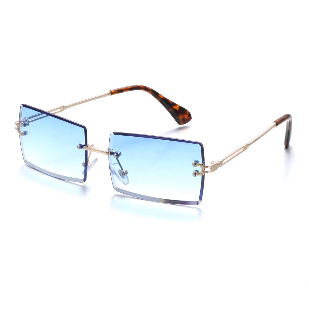 Travel Mountaineering Sunglasses for Men and Women - UV400 Gradient Rimless Eyewear